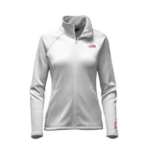 THE NORTH FACE PINK RIBBON AGAVE FULL ZIP WOMEN'S JACKET. Size XS! Small tear!